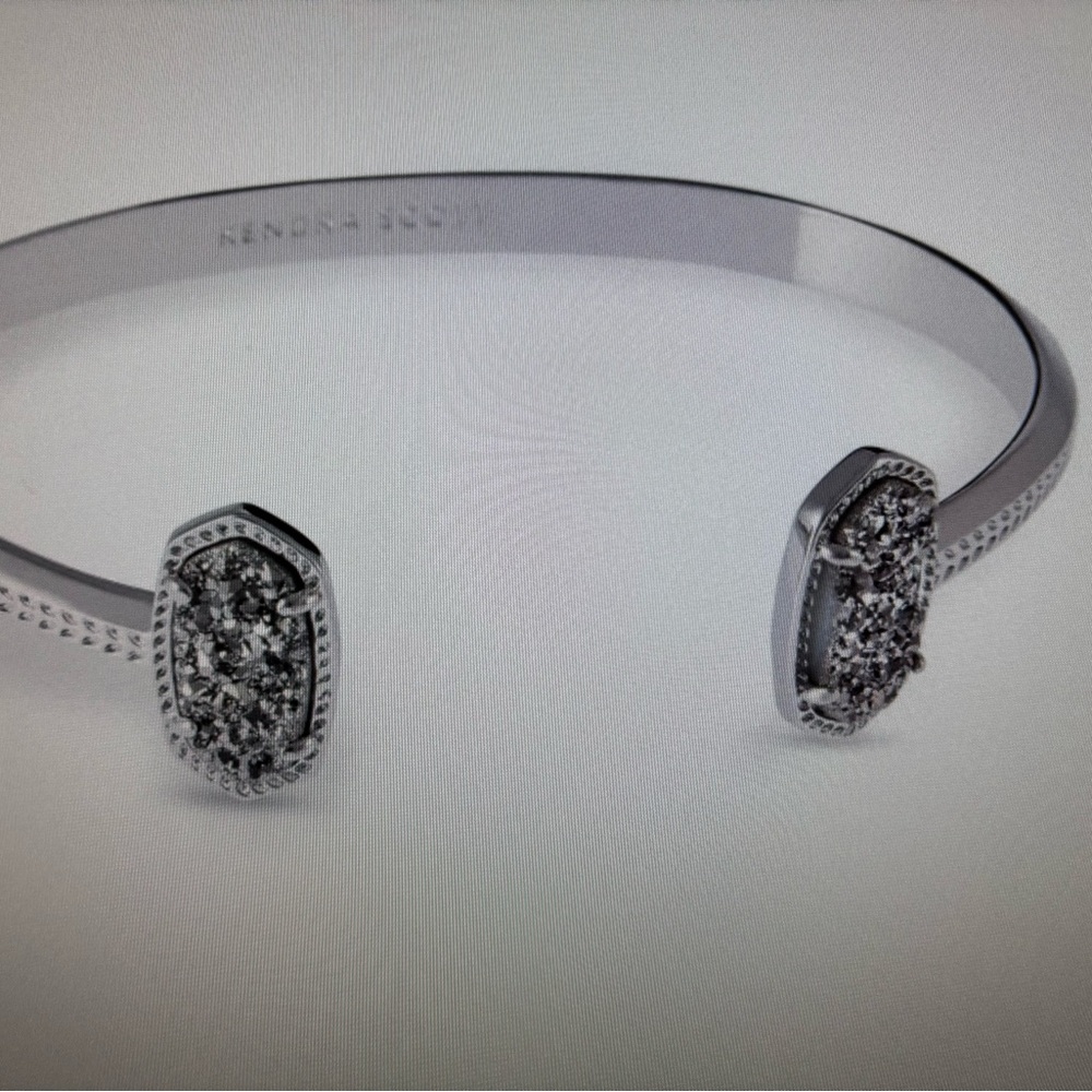 Kendra Scott Silver Cuff Bracelet in Platinum Drusy